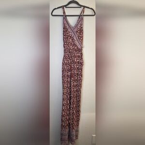 American Eagle Floral Boho Wide Leg Jumpsuit Romper sz S Womens Festival Vacay!